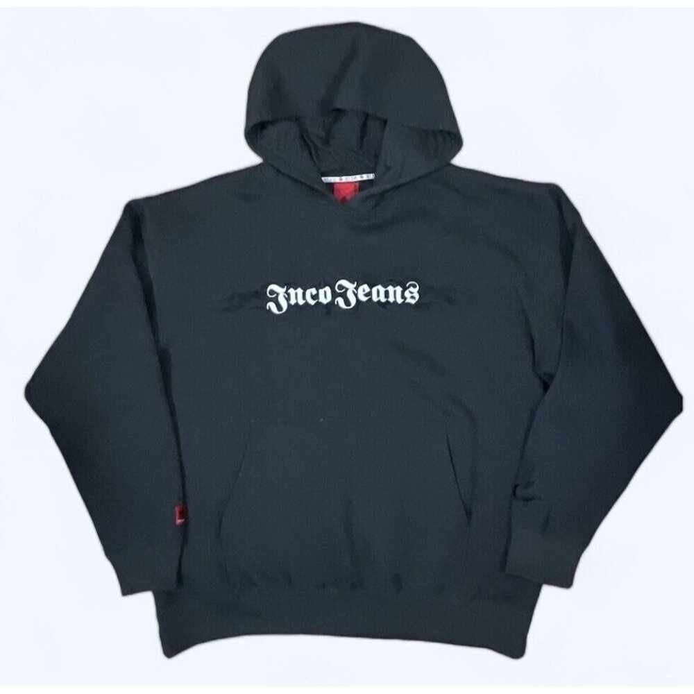 Vintage JNCO Dark Gray Embroidered Logo Tribal Rose Sweatshirt Hoodie Size 2X